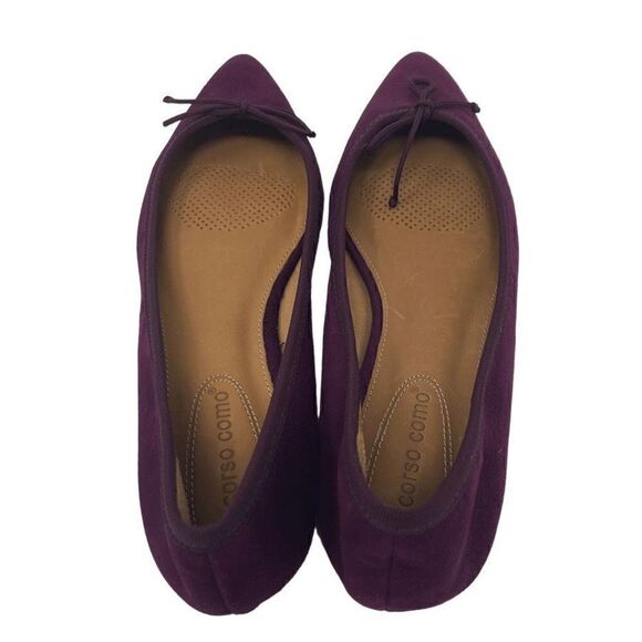 Corso Como 7 Eggplant Purple Suede Recital Ballet Flats Suede Pointed Toe - Picture 11 of 11